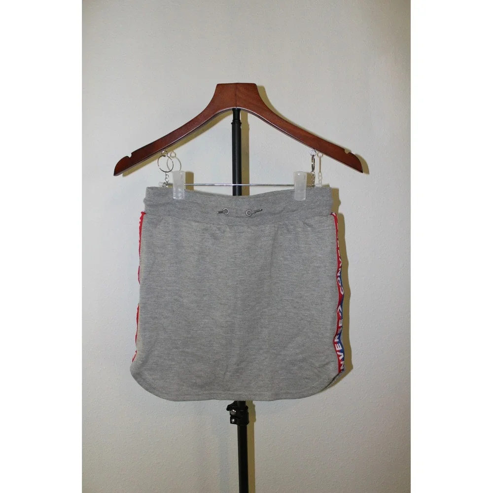 Converse Girls' Gray Logo Tape Sweatshirt Skirt Heather Gray Size L 12-13Y